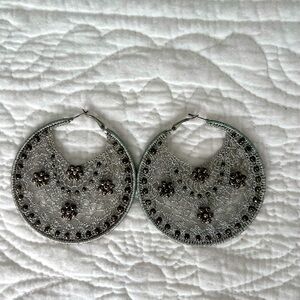 Handmade beaded flower earrings